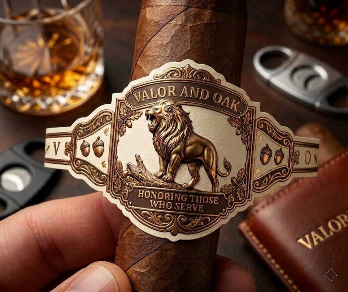 Valor and Oak signature cigar band